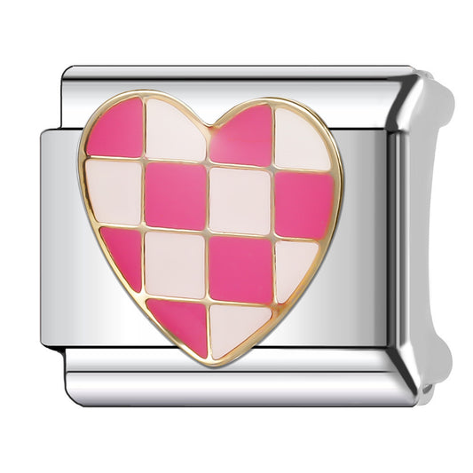 Checker Heart Charm