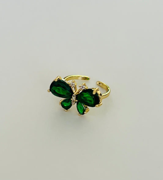 Green Butterfly Ring