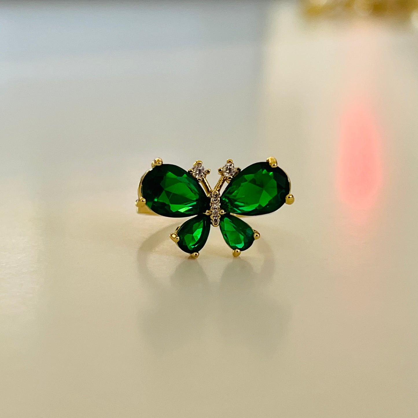 Green Butterfly Ring