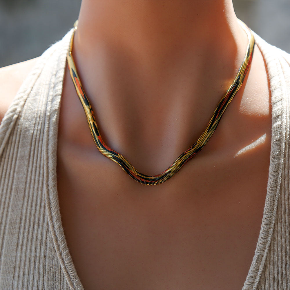 Animal Print Snake Chain