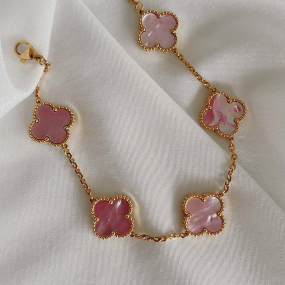 Pink Clover Bracelet
