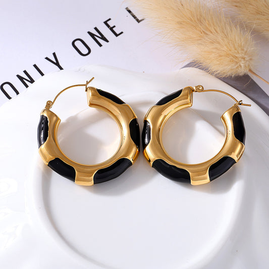 Gold & Black Hoops