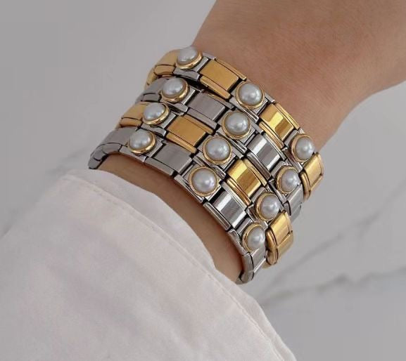 Italian Bracelet with Pearls