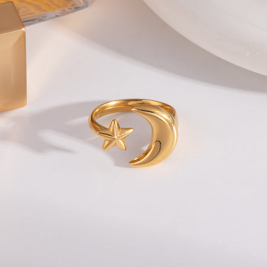 Star & Moon Ring