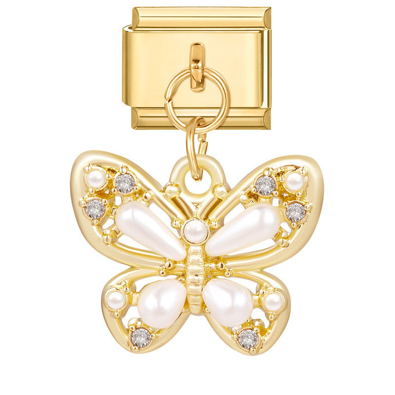 Pearl Butterfly Charm