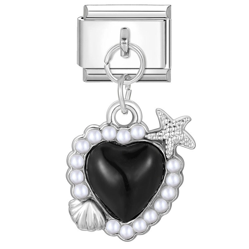 Black Sea Heart Charm