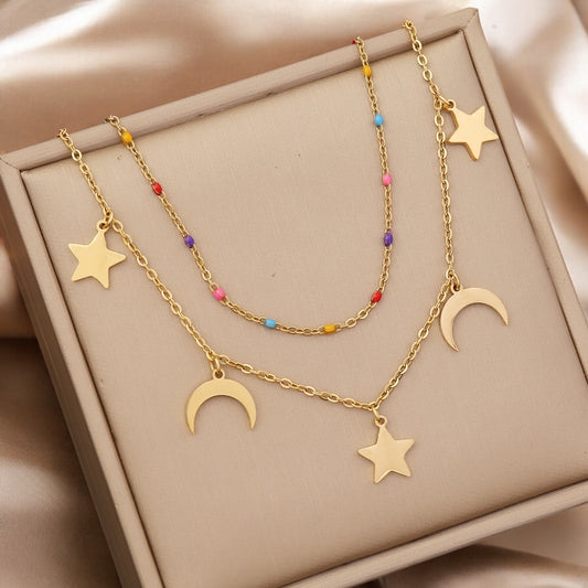 Moons and Stars Necklace