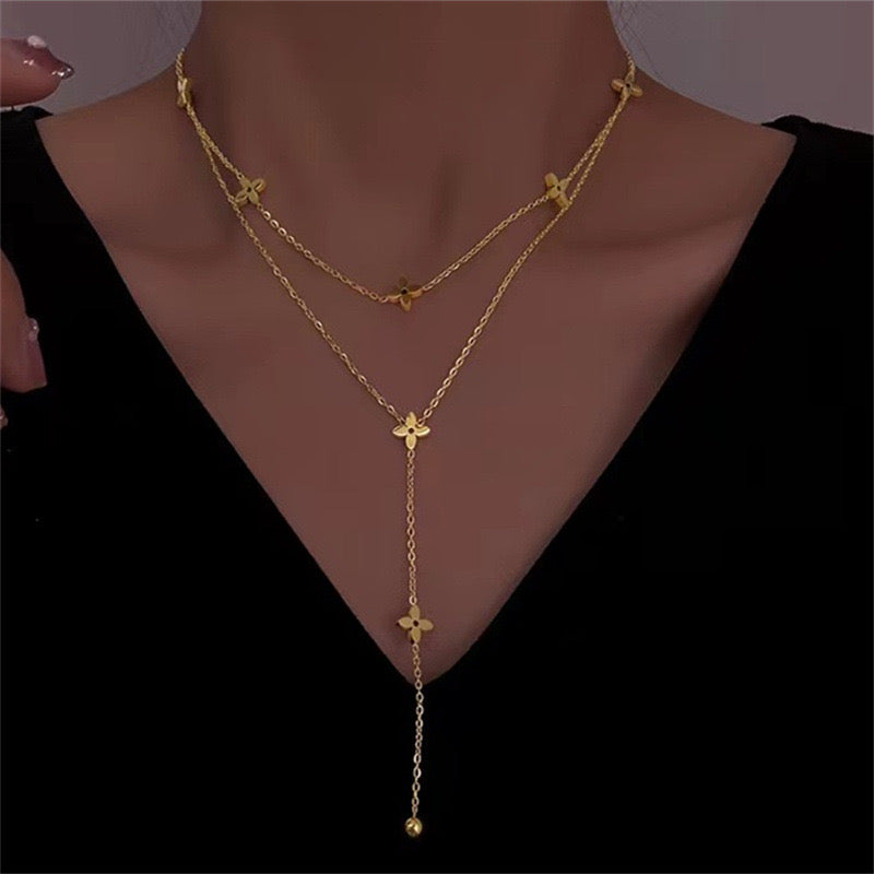 Golden Clover Necklace